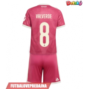 Lacne Dětský Futbalové dres Real Madrid Federico Valverde #8 2026-27 Krátky Rukáv - Tretina (+ trenírky)